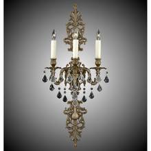 American Brass And Crystal WS9489-ASGT-10G-PI - 3 Light Filigree Extended Top and Tail Wall