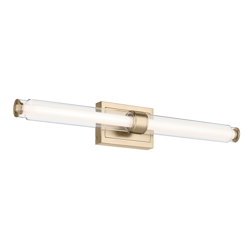 Laurene 31" Linear Bath Bar Large LED with Clear Glass in Champagne Bronze