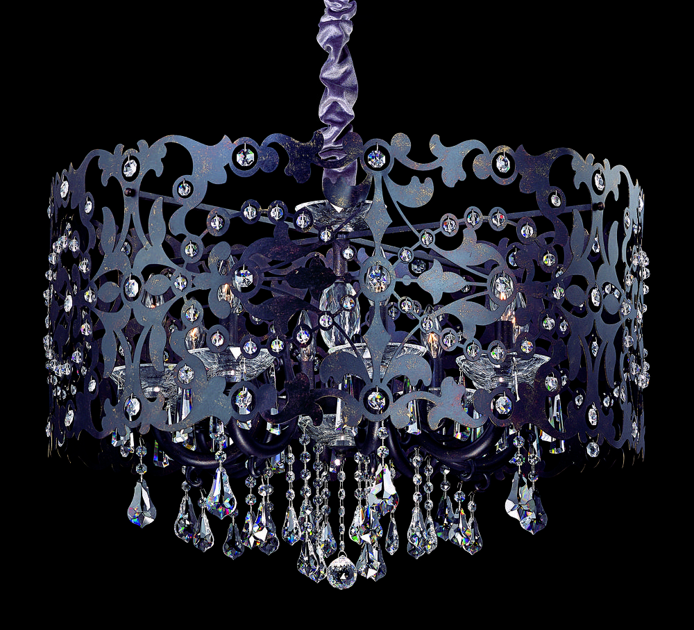 Bizet 8 Light Chandelier W/Black Pearl