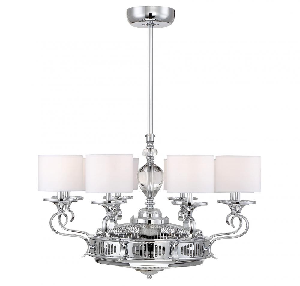 Levantara 8-Light Fan D'Lier in Polished Chrome