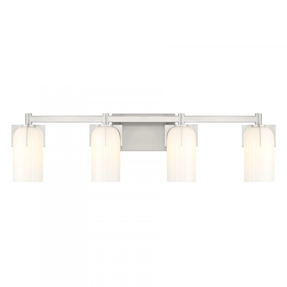 Caldwell 4-Light Bathroom Vanity Light in Satin Nickel