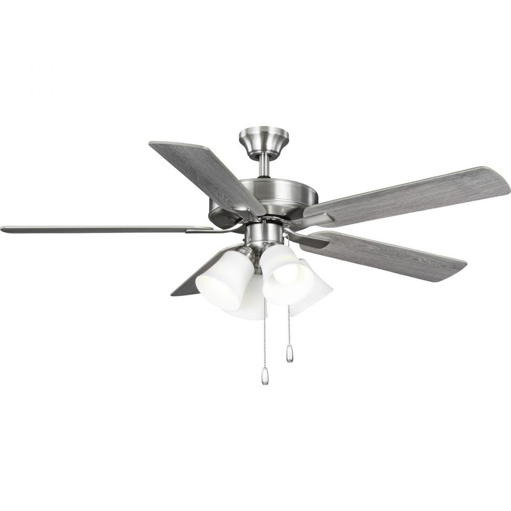 AirPro 52 in. Brushed Nickel 5-Blade AC Motor Ceiling Fan with LED Light