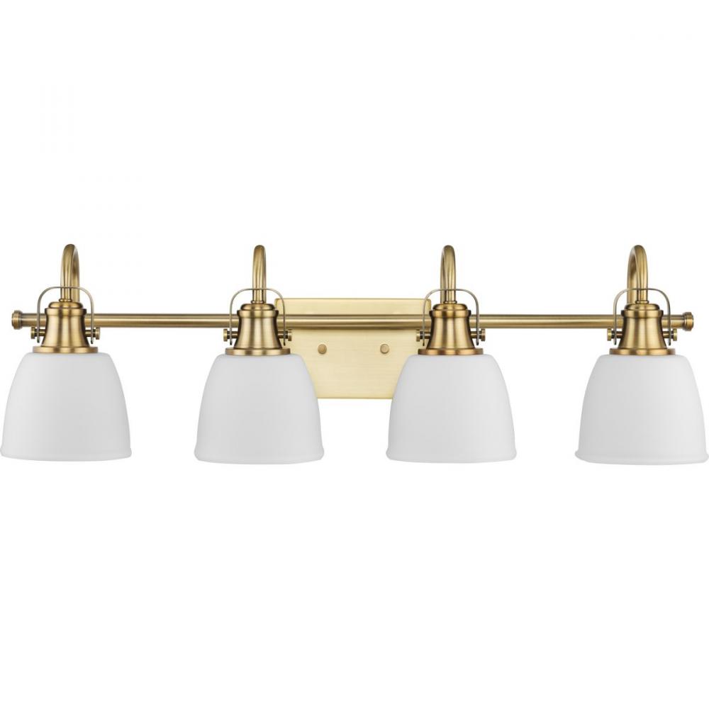 Preston Collection Four-Light Coastal Vintage Brass Bath and Vanity Light