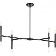 Progress P400338-31M - Arya Collection Eight-Light Matte Black Luxe Linear Chandelier