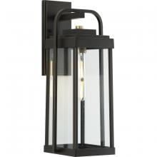 Progress P560287-020 - Walcott Collection One-Light Antique Bronze with Brasstone Accents Clear Glass Transitional Outdoor