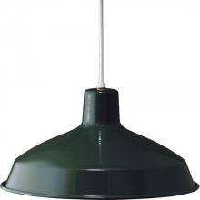 Progress P5094-45 - Metal Shade Collection One-Light Dark Green Spun Metal Shade Farmhouse Pendant Light