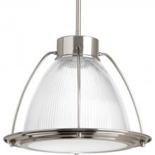  P5143-0930K9 - Prismatic Glass LED Collection One-Light Brushed Nickel Prismatic Glass Coastal Pendant Light