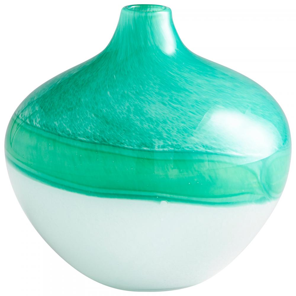 Iced Marble Vase Turquoise & White - Medium