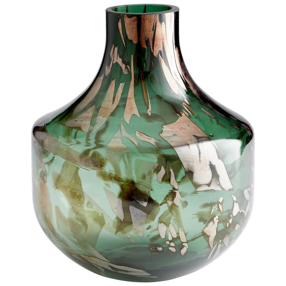 Maisha Vase Green And Gold - Medium