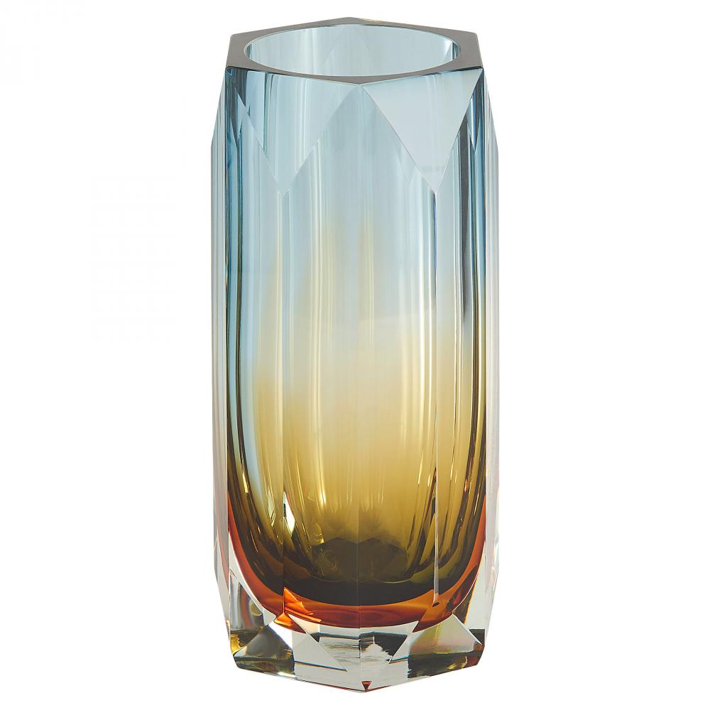 Alba Vase Blue Amber Orange - Stout