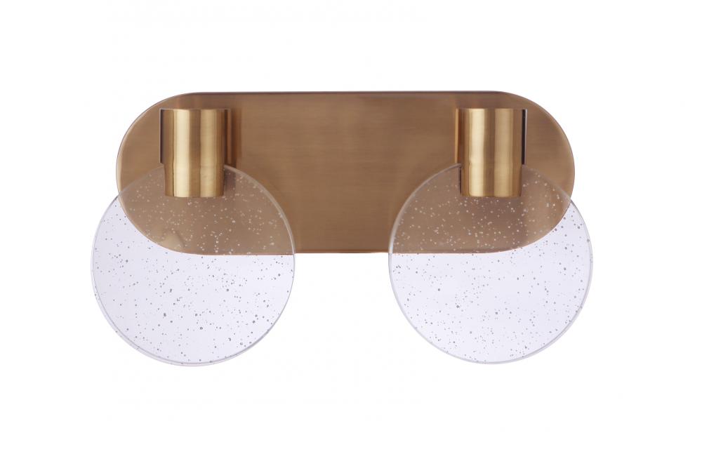 Glisten 2 Light LED Vanity in Satin Brass