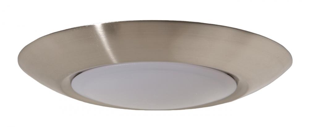 Slim Line 1 Light 4" LED Flushmount in Brushed Polished Nickel (6" Overall Diameter)