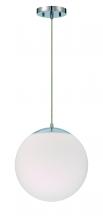 Craftmade 56892-CH-WG - Gaze 1 Light 12" Pendant in Chrome (White Glass)