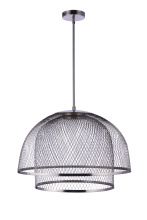 Craftmade P1006BNK-LED - 24.25 Diameter Sculptural Statement Metal Mesh Dome 2 Shade Pendant in Brushed Polished Nickel