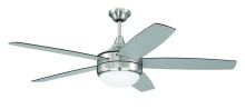 Craftmade PHZ52BNK5-BNGW - 52" Phaze II 5-Blade in Brushed Polished Nickel w/ Brushed Nickel/Greywood Blades