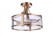  55353-SB - Elliot 3 Light Semi Flush in Satin Brass