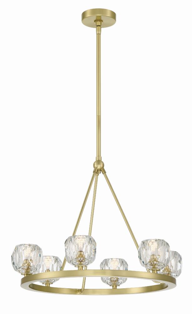 Aragon 6 Light LED Soft Brass Chandelier