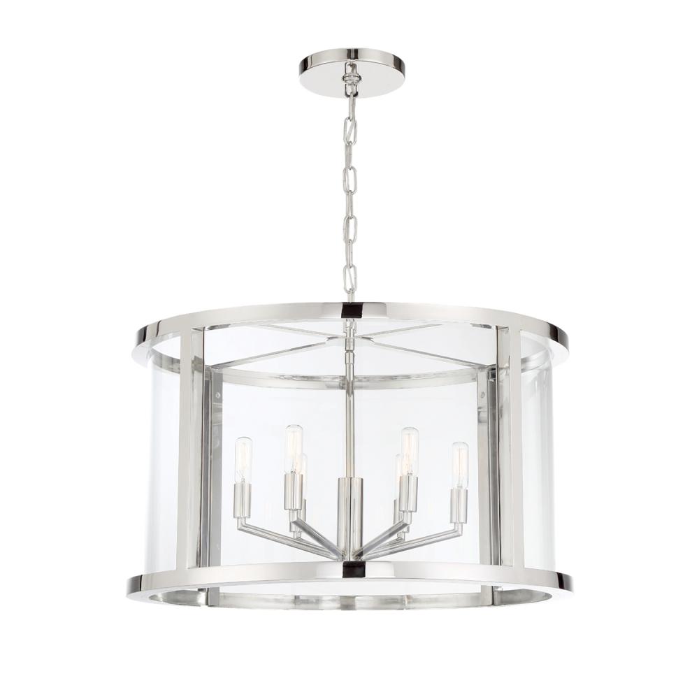 Libby Langdon Devon 6 Light Polished Nickel Chandelier