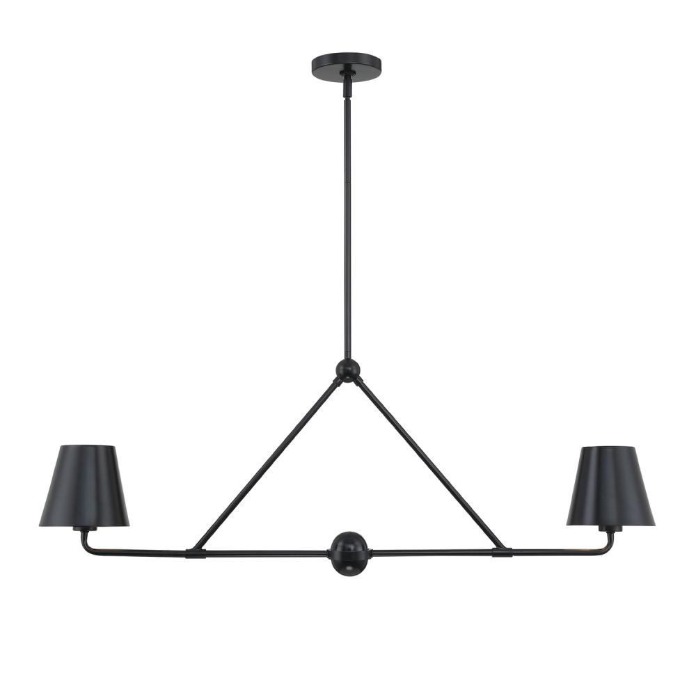 Xavier 2 Light Matte Black Chandelier