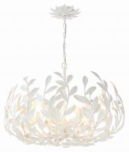  533-MT - Broche 6 Light Matte White Chandelier