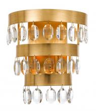 Crystorama 6102-GA - Perla 2 Light Antique Gold Sconce