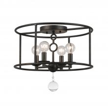 Crystorama 9267-EB - Cameron 4 Light English Bronze Semi Flush Mount