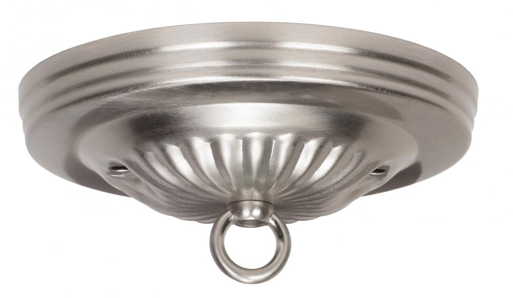 Ribbed Canopy Kit; Brushed Nickel Finish; 5" Diameter; 7/16" Center Hole; 2-8/32 Bar Holes;