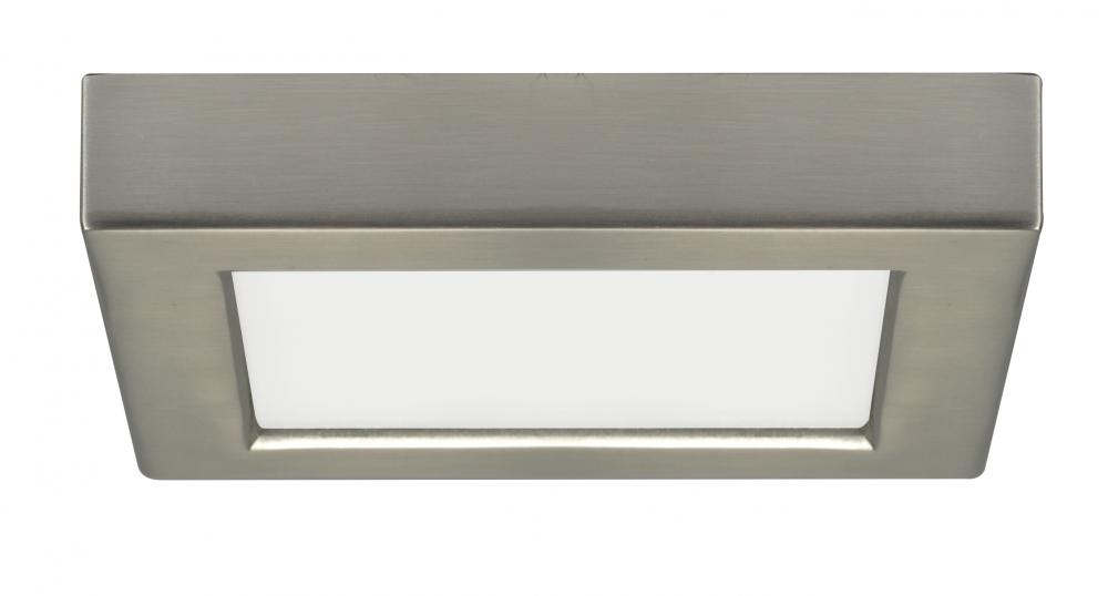 Blink - 10.5W- 5.5" Surface Mount LED - 3000K- Square Shape - Brushed Nickel Finish - 120V