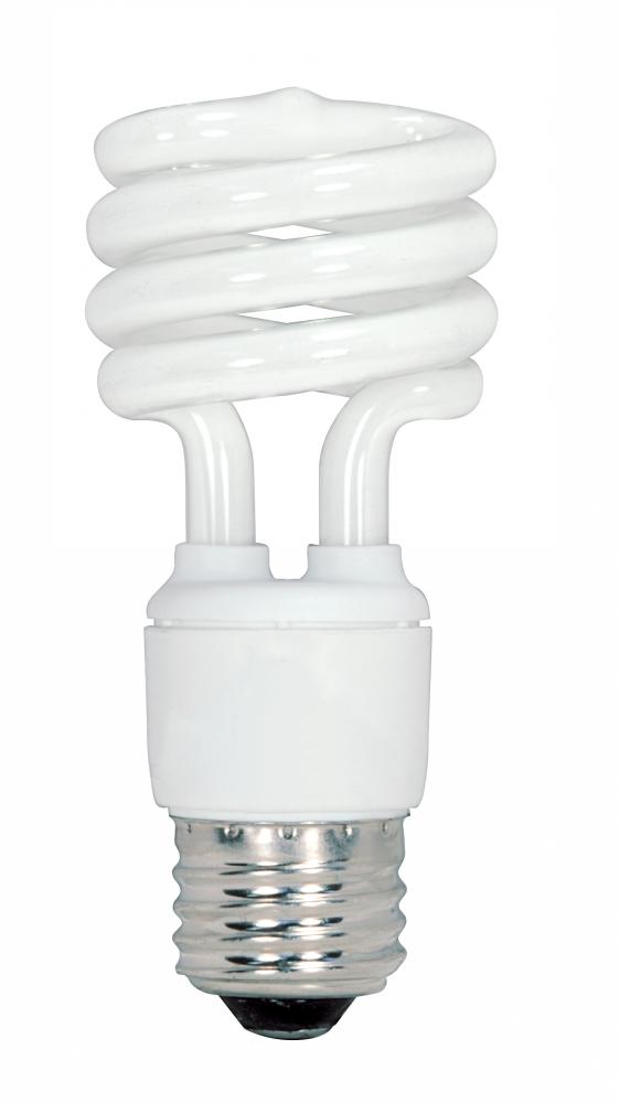 13 Watt; Mini Spiral Compact Fluorescent; 4100K; 82 CRI; Medium base; 120 Volt; 4-pack