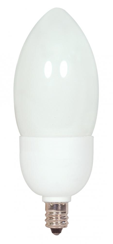 5 Watt; B11 Compact Fluorescent; 2700K; 82 CRI; Candelabra base; 120 Volt