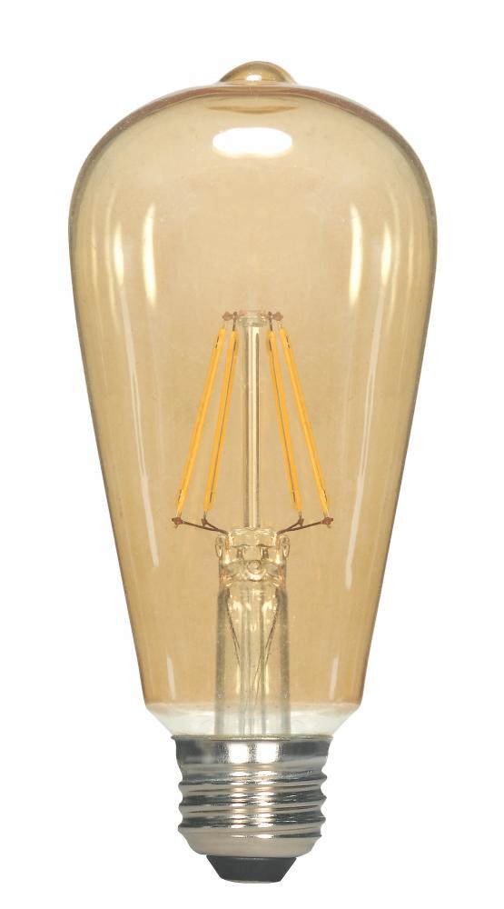 2.5 Watt ST19 LED; Transparent Amber; Medium base; 2000K; 220 Lumens; 120 Volt