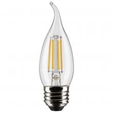 Satco Products Inc. S21319 - 5.5 Watt CA10 LED; Clear; Medium base; 90 CRI; 4000K; 120 Volt