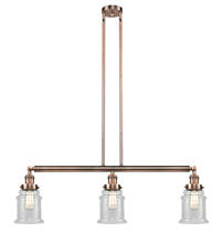 Innovations Lighting 213-AC-G184 - Canton - 3 Light - 39 inch - Antique Copper - Stem Hung - Island Light