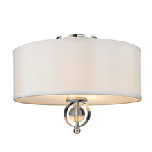 Golden 1030-FM CH - Cerchi Flush Mount in Chrome with Opal Satin Shade