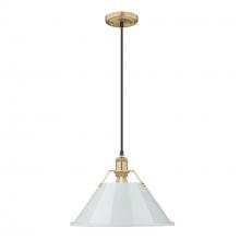 Golden 3306-L BCB-DB - Orwell 14" Wide Large Pendant in Brushed Champagne Bronze with Dusky Blue