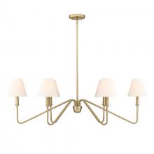 Golden 3690-LP BCB-IL - Kennedy BCB Linear Pendant in Brushed Champagne Bronze with Ivory Linen Shade