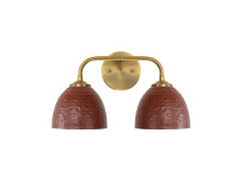 Golden 6950-BA2 MBS-RC - Shepard 2-Light Bath Vanity in Modern Brass with Russet Clay
