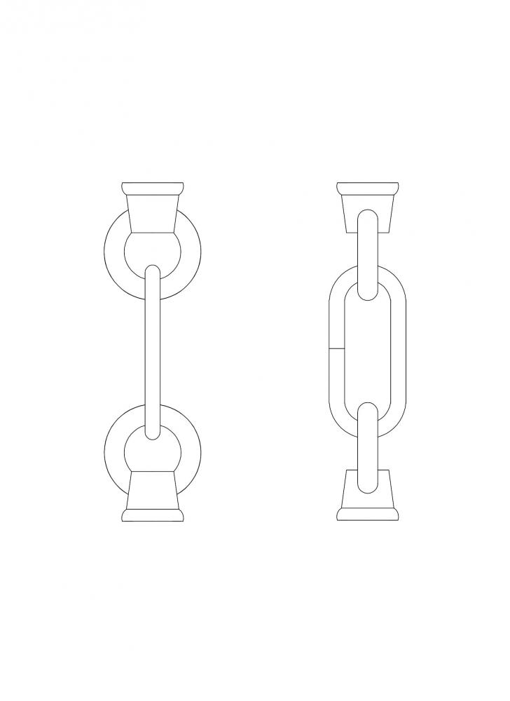 Replacement Chain Link and Loop in Weathered Iron