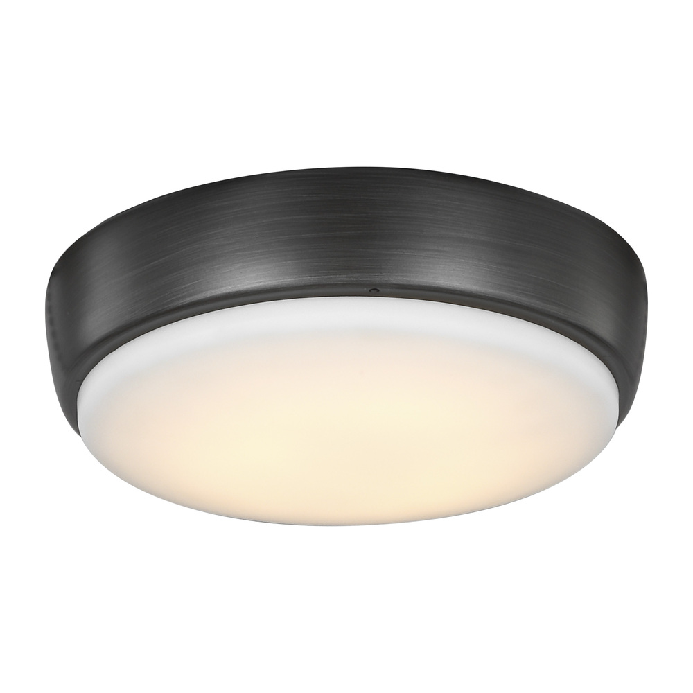 7" LED Light Kit in Aged Pewter with Frosted Acrylic Shade