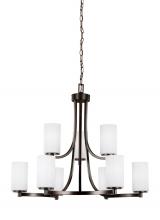 Generation Lighting 3139109EN3-710 - Hettinger transitional 9-light LED indoor dimmable ceiling chandelier pendant light in bronze finish