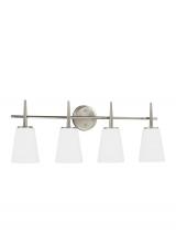  4440404EN3-962 - Driscoll contemporary 4-light LED indoor dimmable bath vanity wall sconce in brushed nickel silver f