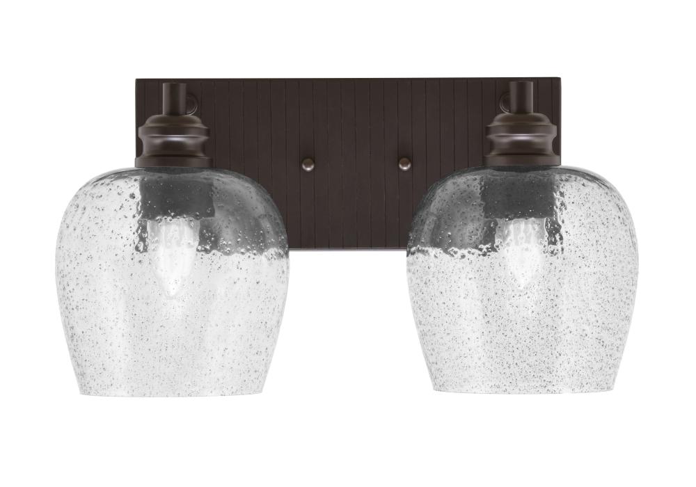 Edge 2 Light Bath Bar, Espresso Finish, 6" Smoke Bubble Glass