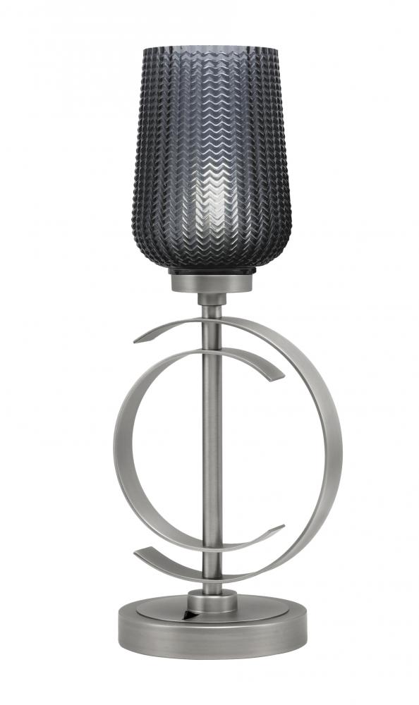 Accent Lamp, Graphite Finish, 5" Smoke Textured Glass