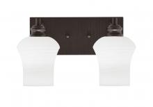 Toltec Company 1162-ES-681 - Edge 2 Light Bath Bar, Espresso Finish, 5.5" Zilo White Linen Glass