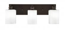 Toltec Company 1163-ES-531 - Edge 3 Light Bath Bar, Espresso Finish, 4" Square White Muslin Glass