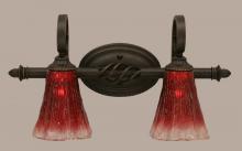 Toltec Company 162-DG-726 - Two Light Dark Granite Raspberry Crystal Glass Vanity