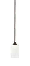 Toltec Company 560-DG-531 - Zilo Stem Hung Mini Pendant, Dark Granite Finish, 4" Square White Muslin Glass