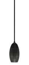 Toltec Company 560-MB-4049 - Zilo Stem Mini Pendant, Matte Black Finish, 5.5" Black Matrix Glass