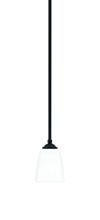 Toltec Company 560-MB-460 - Zilo Stem Mini Pendant, Matte Black Finish, 4.5" Square White Muslin Glass