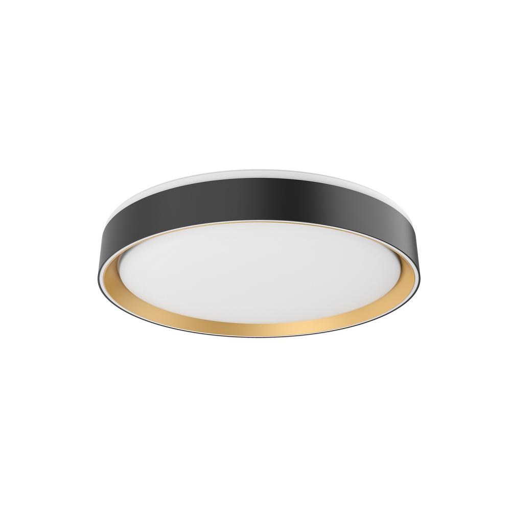 Essex 16-in Black/Gold LED Flush Mount